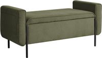 Beliani LEWES - Opbergbankje - Groen - Polyester