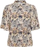 JDY JDYNAYA LIFE 2/4 SHIRT WVN EXP Blouse Dames Eggnog Viscose Regular Fit Korte Mouw Gebloemd Casual Lente/Zomer 2024