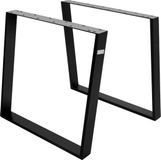 ML-Design Set van 2 tafellopers 80GRAD helling 75x72 cm zwart staal