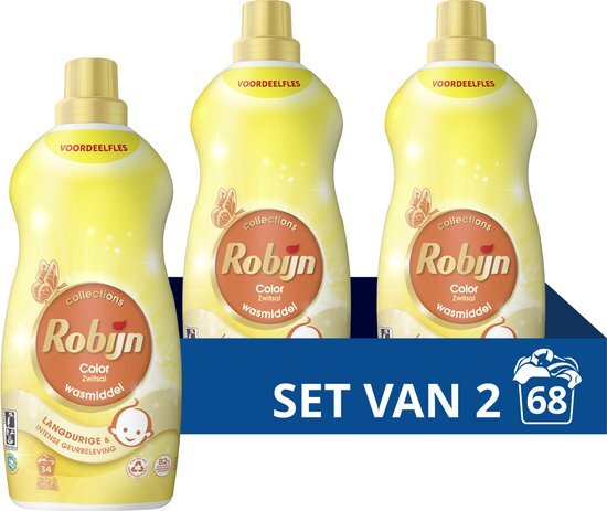 Robijn Klein &amp; Krachtig Collections Vloeibaar Wasmiddel - Color Zwitsal - 2 x 34 wasbeurten
