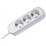 Bachmann SMART stekkerdoos 3x geaard contact, geklonken, wit, 5 m