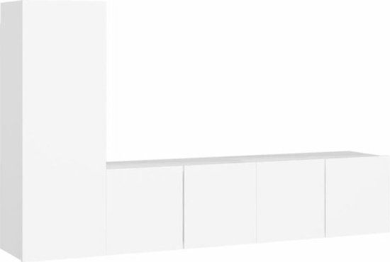 vidaXL 3-delige Tv-meubelset bewerkt hout wit
