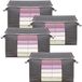 Sac de rangement sans marque, rangement de vêtements, 4 pièces, pliable, gris