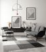 the carpet Pearl – modern vloerkleed voor woonkamer & slaapkamer met blokpatroon, grijs, 140 x 200 cm