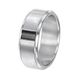 Lucardi Heren Ring mat/glans met zwart - Ring - Vaderdag Cadeautje - Staal - Zilverkleurig