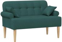 vidaXL Lovingseat met knoopge tuft Donkergroen 120 x 65 x 79 cm Stof