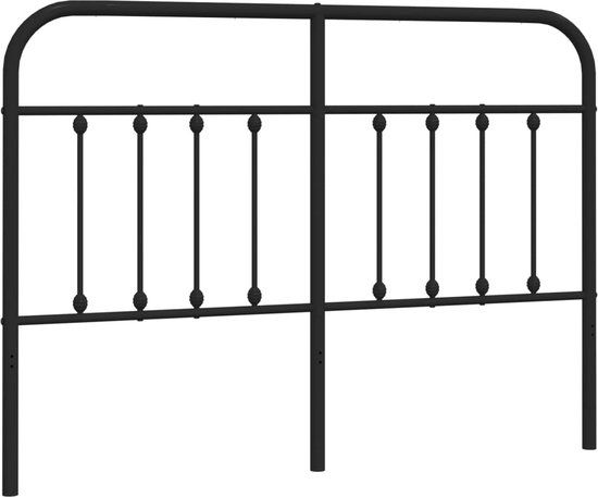 vidaXL Hoofdbord metaal zwart 140 cm