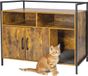 Relaxdays Kattenkast - donkerbruin en zwart - 90x74x45 cm - met opbergruimte