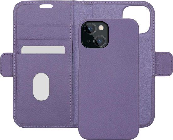 dbramante1928 iPhone 13 Mini Bookcase hoesje - Effen Paars - Leer