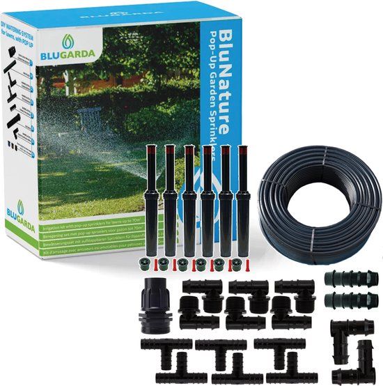 BluGarda - BluNature Pop-Up Garden Sprinklers - Sprinkler System - 70m2