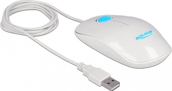 Delock Optical 3-button LED Mouse USB Type-A white