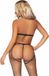 Leg Avenue Fishnet Top, G-string & Tights - Black - One Size
