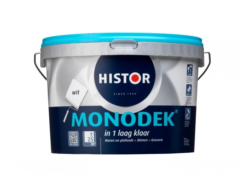 Histor Monodek Muurverf - 2.5 liter - Wit - 8716242799153