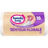 Handy Bag Afvalzakken voor badkamer met schuifgrepen met bloemengeur 10L x 15 zakken