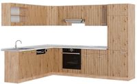 Vicco Hoekkeuken R-Line, Artisanaal eiken/Goudkleurig Eiken, 287 x 227 cm, WB Marmer