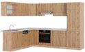Vicco Hoekkeuken R-Line, Artisanaal eiken/Goudkleurig Eiken, 287 x 227 cm, WB Marmer