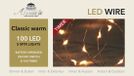 Anna's Collection - Guirlande lumineuse - 100 LED - Blanc chaud - Minuterie - Pile