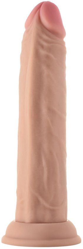 Shaft Dildo - beige - 21,6 cm - Zuignap - Dubbele Stimulatie