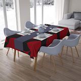 Bonamaison Tafelkleed, Anti-Mold, Sneldrogend, Waterdicht, 100% Polyester Tafellaken, rood Zwart, 140 x 200 Cm - Ontworpen en Vervaardigd in Turkije