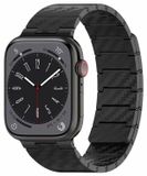 Wigento Apple Watch SE 2023 40mm: Magnetische vervangende smartwatch-band van koolstofvezel, zwart