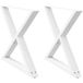 Pieds de table à manger 2 pièces blanc 90 x (72-73,3) cm acier