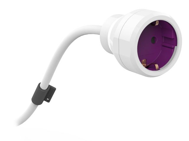 Allocacoc 8001/EUPE3M - Stekkerdoos - 3 m - Wit/Paars