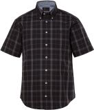 JP 1880 - Hommes - Chemise à carreaux manches courtes col boutonné coupe moderne - Noir - Taille L