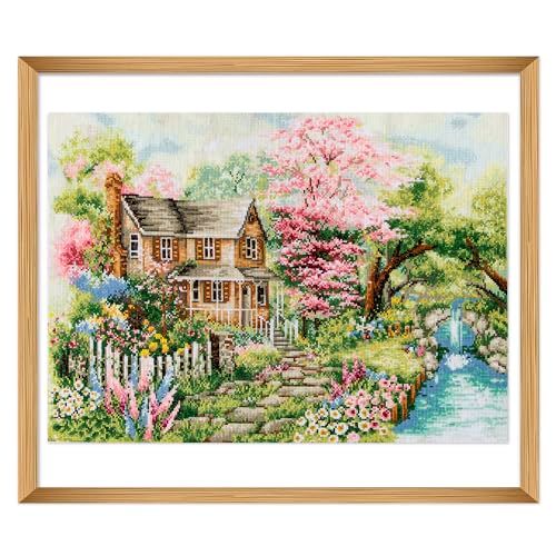 Trimits Trimits Printed Cross Stitch Kits - Printed Embroidery Needles for Adults, Beginners, Children, Christmas, Gifts, Wall Art, Summer Display