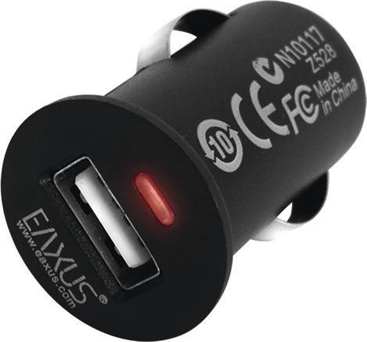 EAXUS USB-oplader voor in de auto met een laadstroom van 1000 mAh