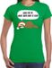 Bellatio Decorations Shoppartners Bv Luiaard Kerstshirt / Kerst t-shirt Wake me up when christmas is over groen voor dames - Kerstkleding / Christmas outfit XS