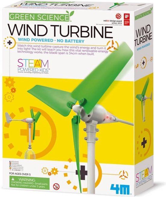 4M Kidzlabs Windturbine Bouwpakket - Multicolor - STEM Speelgoed