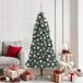 VidaXL Kunstkerstboom met verlichting en ballenset groen 180 cm pet