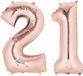 Shoppartners Bv 21 jaar verjaardag - Folie ballon cijfers - rose goud - 88 cm