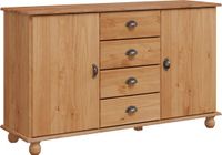 vidaXL Dressoir ASKIM - Massief grenenhout - Bruin - 133,5 x 40 x 79 cm
