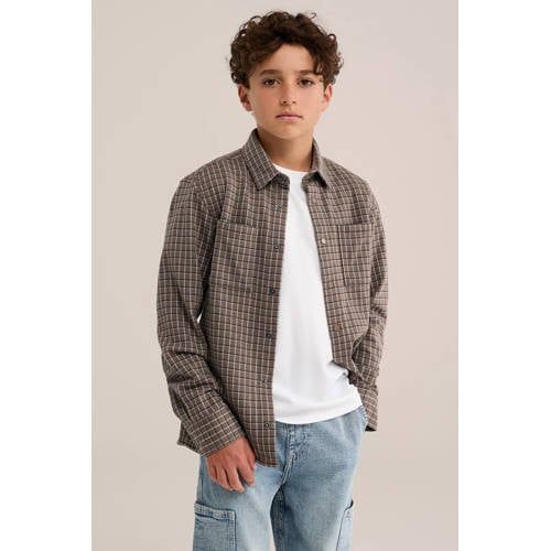 WE Fashion geruit overhemd - bruin
