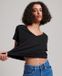 Superdry Studios Slub Embossed Vee Tee - Zwart - XS