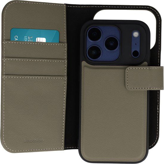 imoshion Hoesje - Geschikt voor Apple iPhone 17 Pro - Uitneembare 2-in-1 Luxe Bookcase - Groen