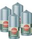 Bolsius - Gladde stompkaarsen - Metallic blauw - 4 stuks - 12 x 6 cm