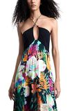Desigual Daikiri-jurk voor dames, zwart/wit, L