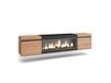INNOVATION HOME FURNISH S.L. Meuble TV effet bois de chêne et noir 208x35x45 cheminée effet feu XXL