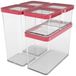 Botes de conservació - 5 peces - Transparent amb anell de tancament vermell - 1,5 l, 0,5 l i 2,1 l - Lliure de BPA