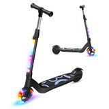 TST Elektrische step voor kinderen, 6-8-10 jaar, elektrische step met gekleurd ledlicht en 3 instelbare hoogtes, 5,3 inch, elektrische step voor kinderen, maximale belasting 70 kg, maximale snelheid