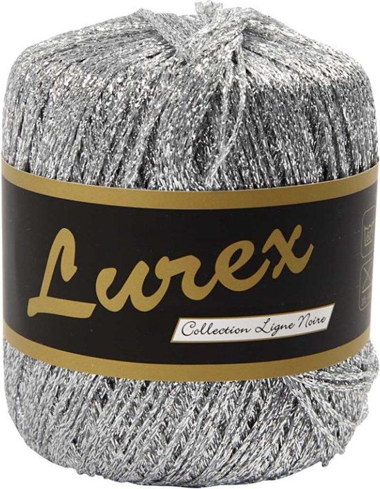 Creativ company Glitter garen, 160 m, zilver, 25gr
