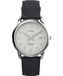 Timex Easy Reader Herenhorloge, 35 mm, zwart leren polsbandje, zilverkleurige kast met witte wijzerplaat
