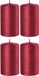 Enlightening Candles Bougie cylindrique/bougie pilier - 4 pièces - Rouge - 6 x 10 cm - 25 heures de combustion