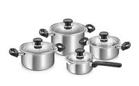 Tescoma Brava 730808 pannenset van roestvrij staal, 8-delig met deksels
