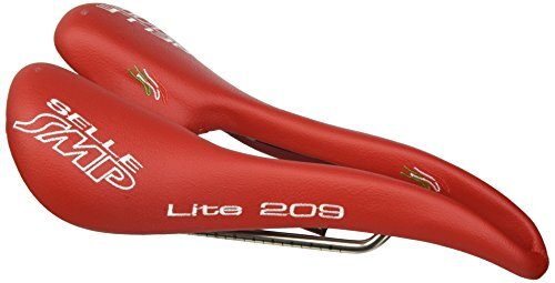 SMP Lite 209 fietszadel, uniseks, volwassenen, rood, 273 x 139 mm