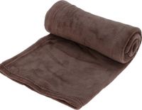 H&S Collection H&S Fleece deken/dekentje/plaid - polyester - taupe - 125 x 150 cm