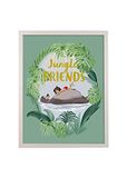Komar Fotolijst hout wit met muurschildering "Jungle Book Friends" als set - Grootte: 30x40 cm