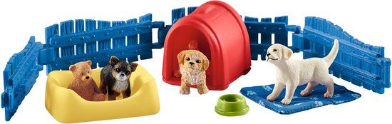 Schleich FARM WORLD - Puppy Huis - Honden Speelgoed - 13 Onderdelen